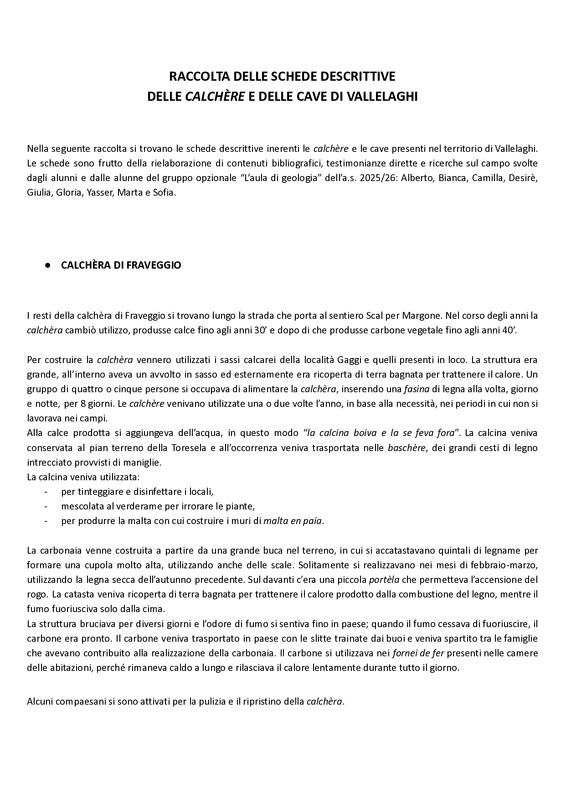 Calchère e cave di Vallelaghi