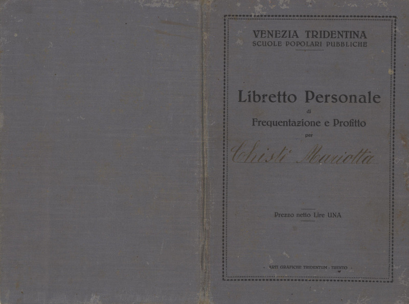 Libretto scolastico 1920-28