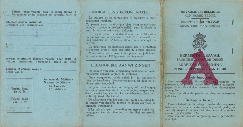 Permesso di lavoro belga