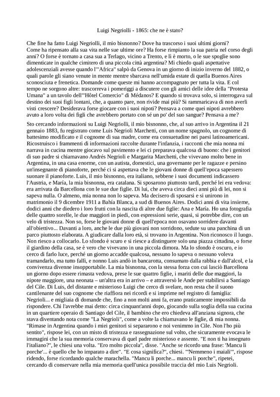 Luigi Negriolli - 1865: che ne è stato?