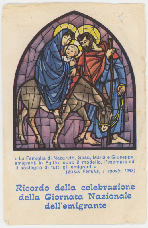 Ricordo della celebrazione della Giornata Nazionale dell'emigrante 1952