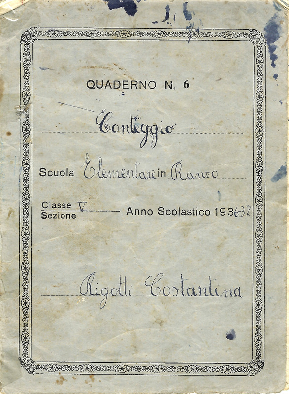 Quaderno con dettati radiofonici