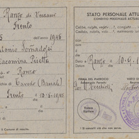 Tessera personale dell’emigrante italiano - interno