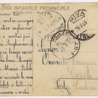 Cartolina dalla Colonia Infantile Miralago - retro